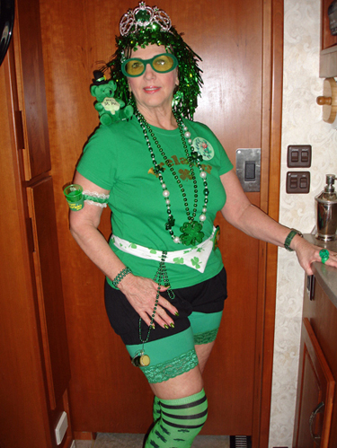 Karen Duquette celebrates St. Patrick's Day