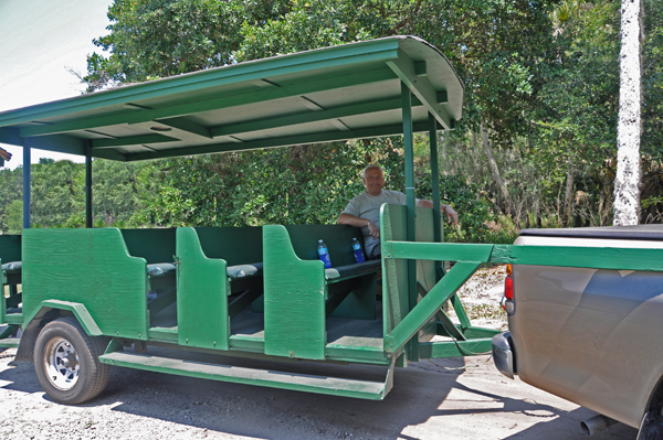 Lee Duquette on the Myakka River tram