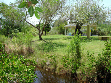 the campground has its own island