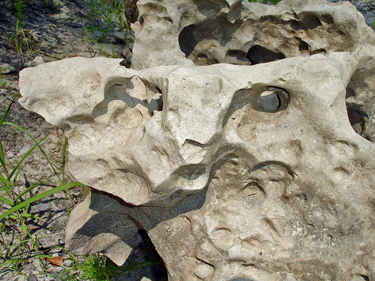 A close-up of the big rock