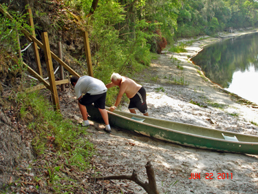 cranking the canoe upwards