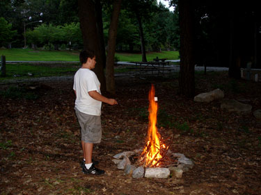 the grandson of the two RV Gypsies and a rip-roaring campfire