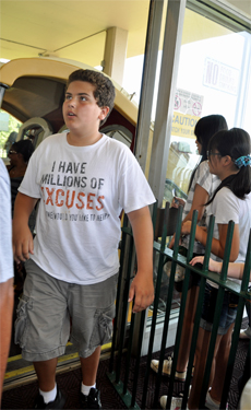 the grandson of the two RV Gypsies exiting the Incline Railway tram