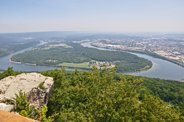 view of Chattanooga, and the Tennessee River. 