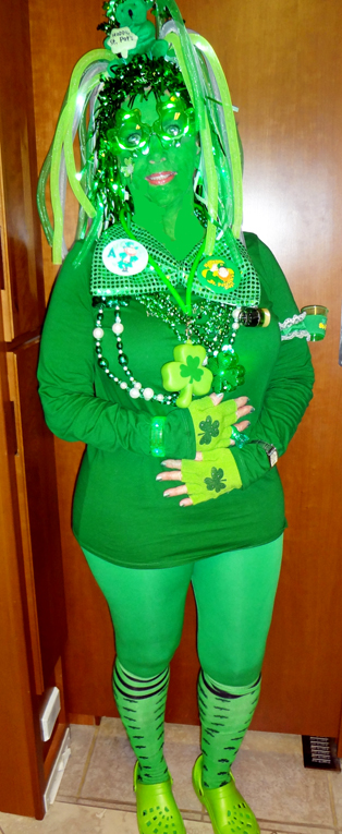 Karen Duquette's 2012 GREEN winning outfit for St. Patrick's Day