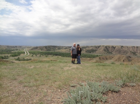 The two RV Gypsies on Medora Overlook at Theodore National Park in ND