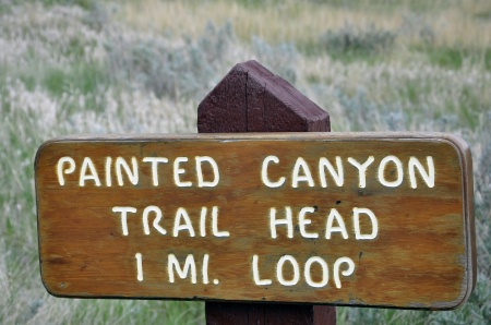 sign: Painted Canyon Trail Head hiking trail