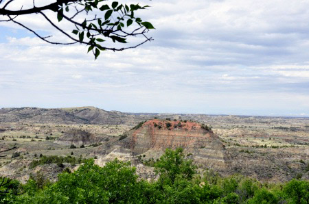 viewing the rock formation from further down the hiking trail