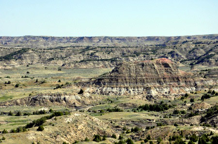 View of the major rock formation at The Painted Desert