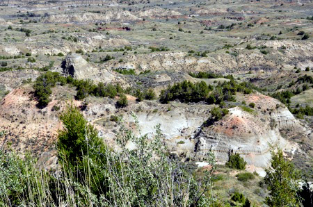 View of the major rock formation at The Painted Desert