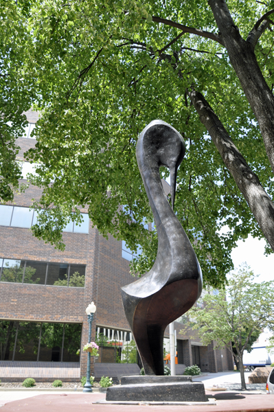 mystical black bird sculpture