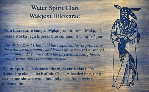 sign about the Water Spirit Clan of Winnebago Indians