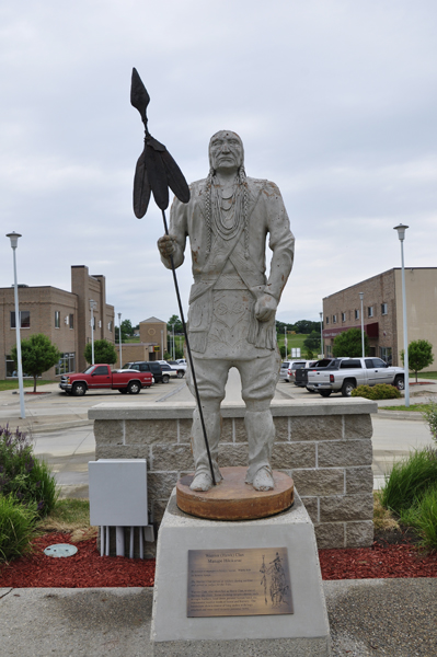 Warrior Hawk Clan Indian statue in Winnebago