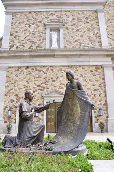 statues outside The Shrine of Our Lady of Guadalupe, La Crosse, Wisconsin