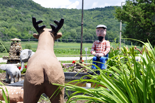 moose's butt and a fisherman