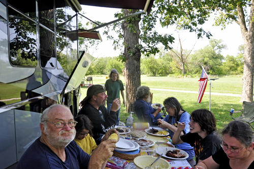 family eating