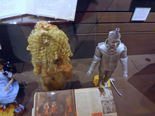 lion and tin man and more in display case