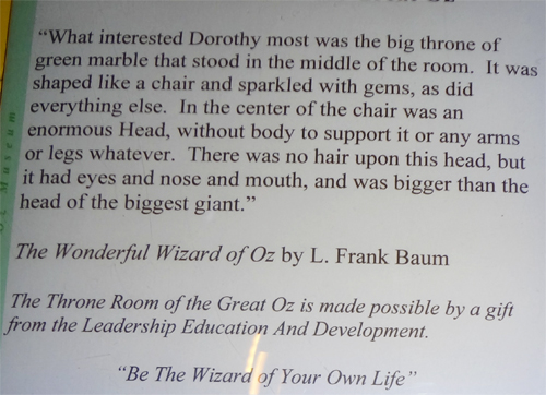 sign about the Wizard's throne