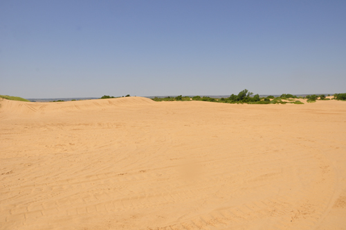 The two RV Gypsies approaching the dunes at Little Sahara State Park OK