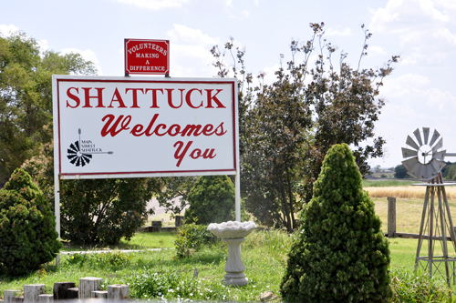 sign: Welcome to Shattuck