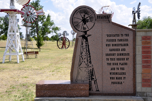 othe side of the entrance to windmill museum in Shattuck