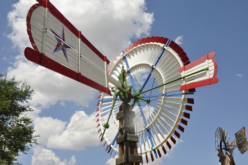 close-up of a windmill