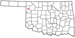 map showing location of Shattuck in Oklahoma