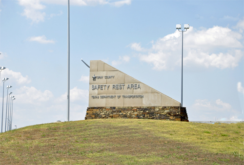 sign: Texas DOT Safety Rest Area