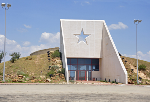 entrance to the Gray County Rest Area building