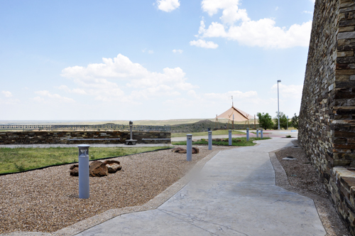 neat lighting and picnic area at the Gray County Rest Area in Texas