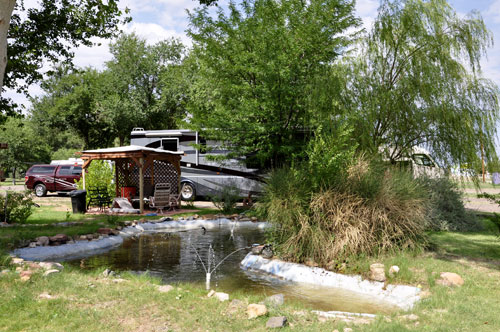 View from the road towards the Two RV Gypsies' yard in NM