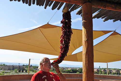 Lee Duquette checks out the chili peppers