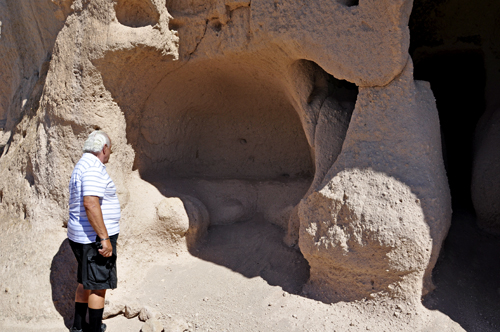 Lee Duquette checking out a cave