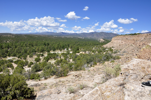 looking outward from the trail