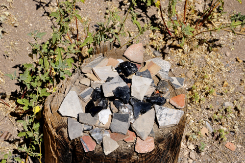 pieces of pottery and stone