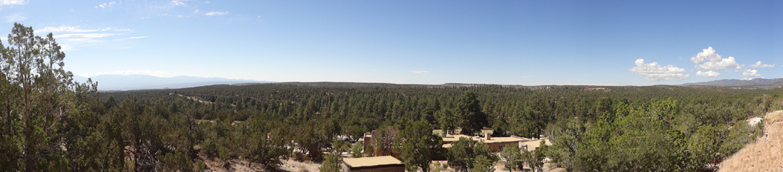 looking outward from the trail