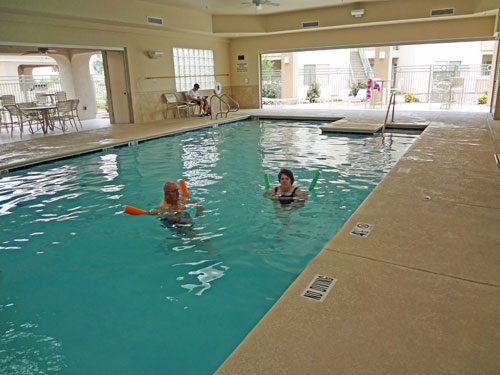 Jerry and Carole in the pool