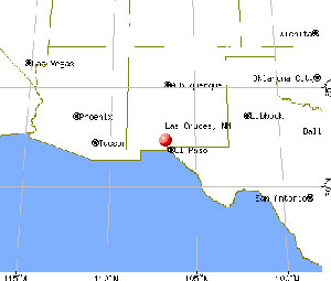 map of New Mexico showing location of Las Cruces