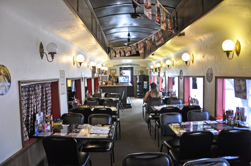 Karen Duquette inside the BBQ restaurant in Willcox, Arizona