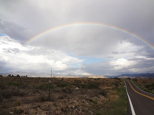 rainbow and the road