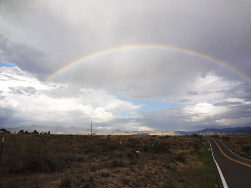 rainbow and the road