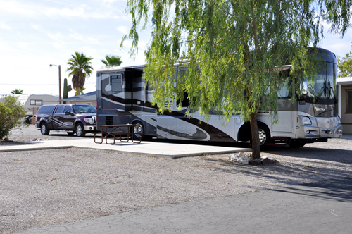 the RV of the two RV Gypsies in Quartzsite, Arizona