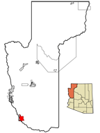 map showing where Havasue City is located in Arizona
