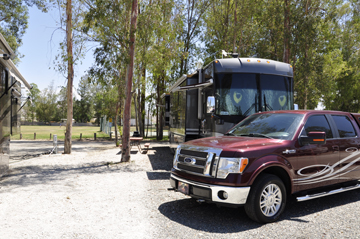 The RV and toad of the two RV Gypsie