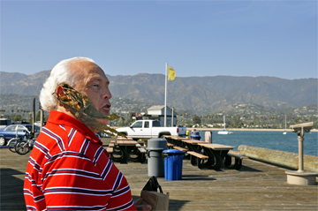 Lee Duquette with his sea-weed earring