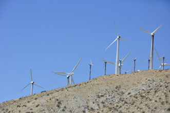 lots of turbines in southern California