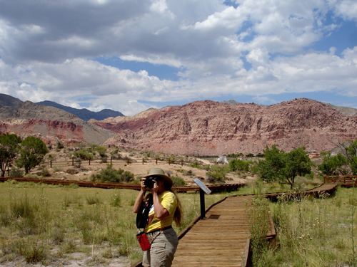 Karen Duquette on the boardwalk at Red Spring