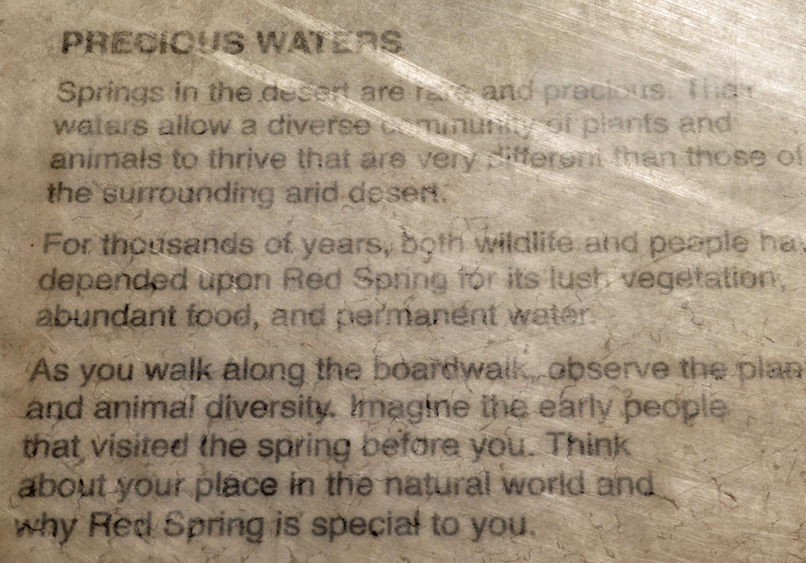 sign about Precious Waters at Red Spring