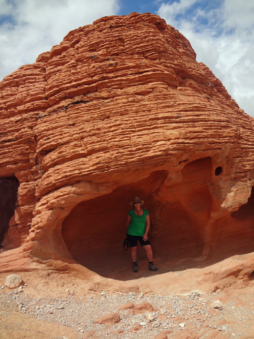 Karen Duquette inside a Beehive at Valley of Fire State Park