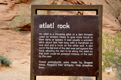 sign about atlatl rock